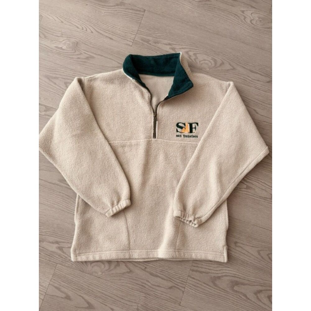 Vintage San Francisco SF Quarter Zip Fleece Sweater - Mens S